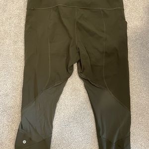 Lululemon Olive Mesh Leggings